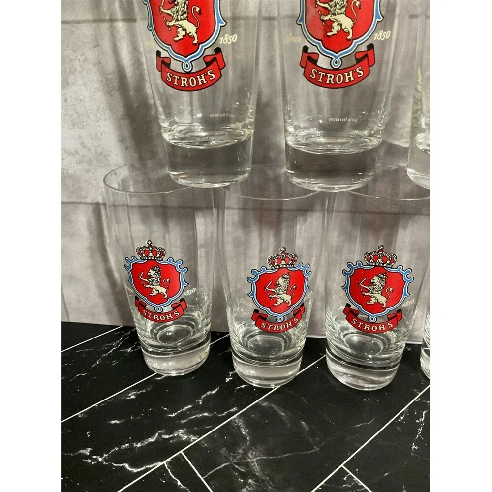 Lot of 7 STROH'S RASTAL PILSNER BEER GLASS, GLASSES, .25 LITER Vintage